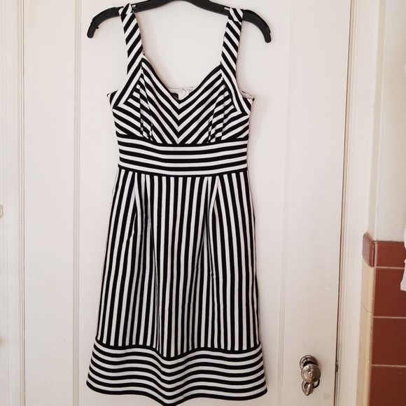 NEW Maison Jules Striped Dress - B&W, XS - Picture 1 of 4